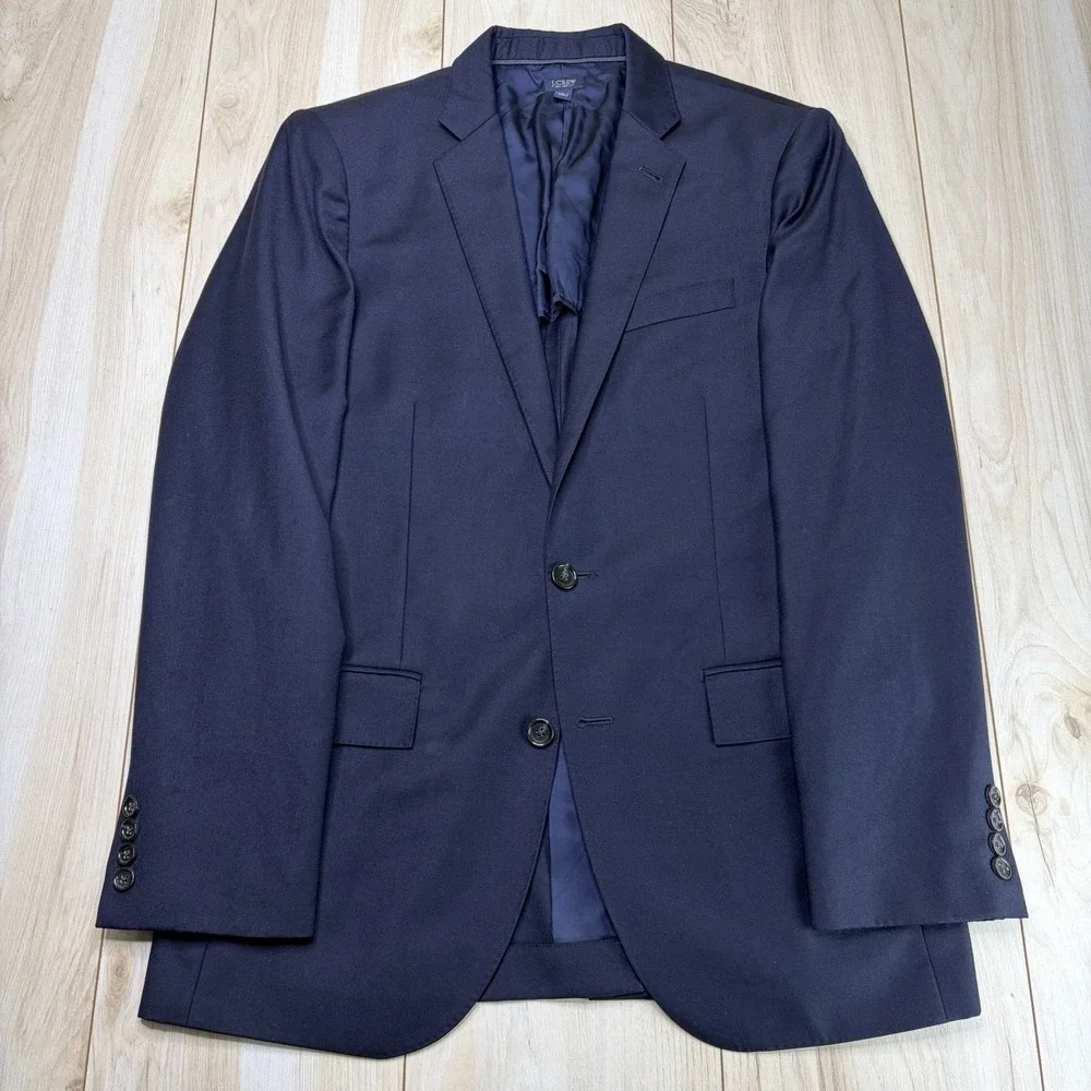 J. Crew Ludlow Jacket Loro Piana Flannel Wool Blazer Men 38R Navy